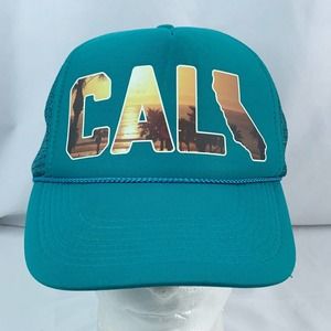 Vintage Otto Teal Blue Rope Hat Cap Adjustable Snapback Cali Beach Sunset